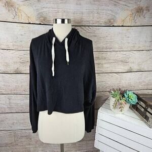 Urban Outfitters Out From Under Nubby Long Sleeve Black Cropped‎ Hoodie Small